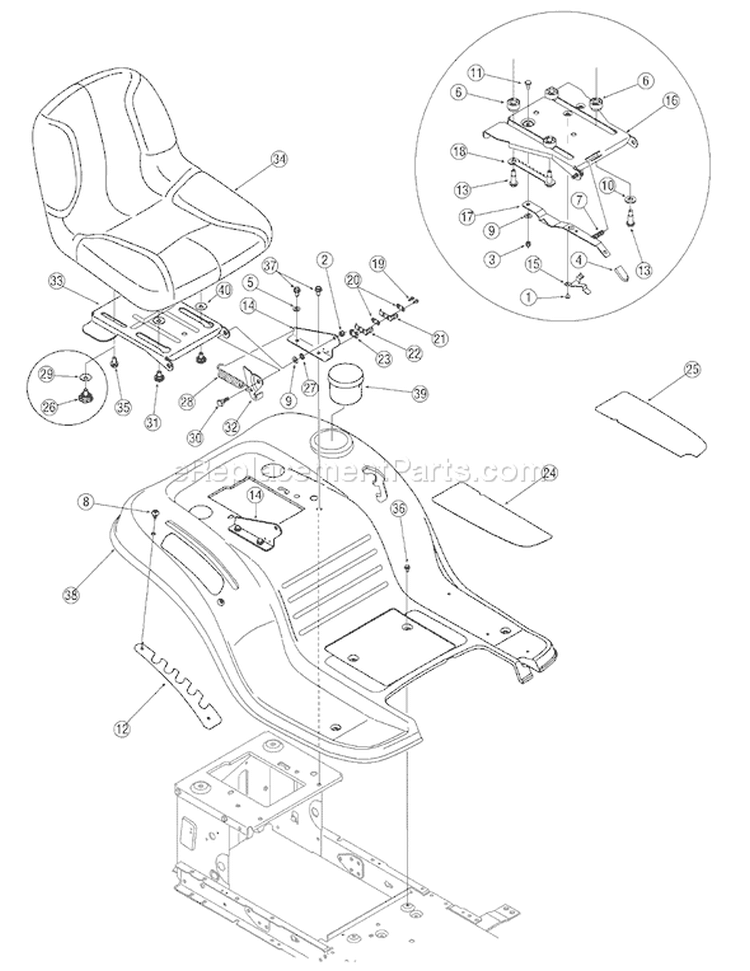 Page D Diagram and Parts List for 13AO772H755 2007 Yard Man Lawn Tractor